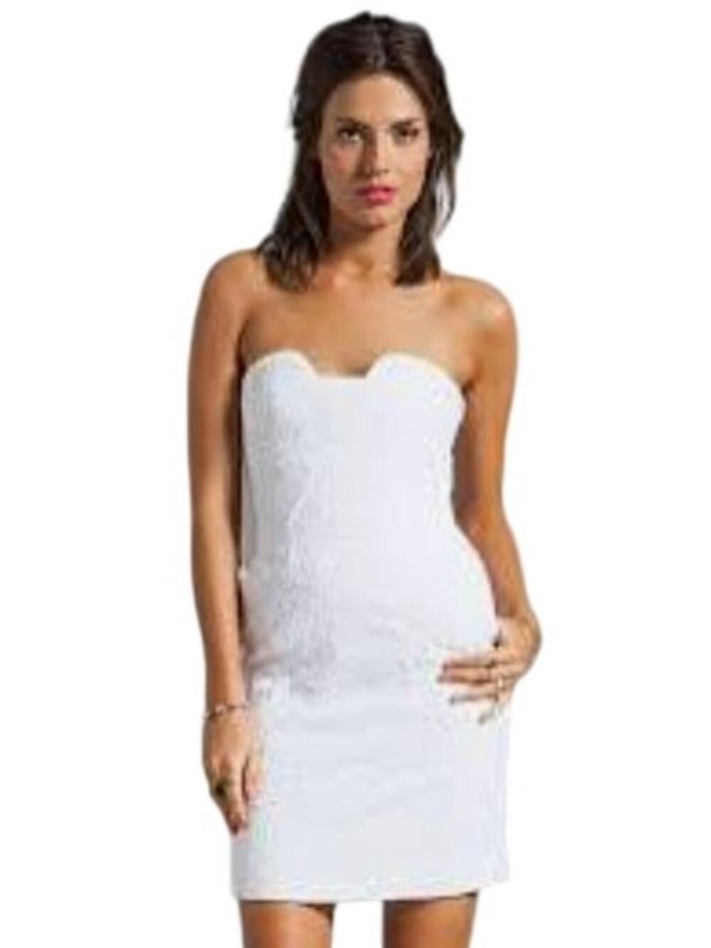 DIANE VON FURSTENBERG Sahara Ring White Eyelet Graduation NWT - Size 12
